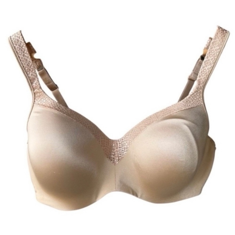 Hanes Bra Full Coverage Back Smoothing Beige 38DD Underwire Contoured